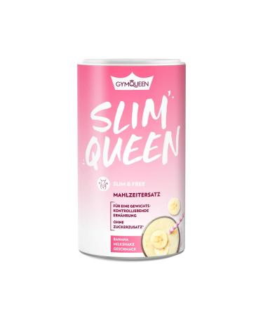 Gymqueen slim queen weight 420g banana milkshake delicious diet shake meal set with important vitamins & nutrients only 250 kcal per portion & without sugar additive Banana Milkshake 420 g (1 Pack)