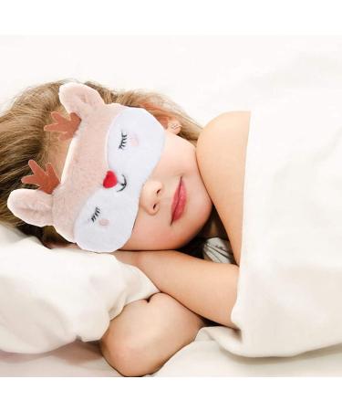 2 Pack Cute Animal Sleep Masks for Girls - Fox Elk Cartoon Design - Soft Plush Blindfold Eye Cover for Women - Travel, Nap, Night Sleeping - Buy Online on GoSupps.com