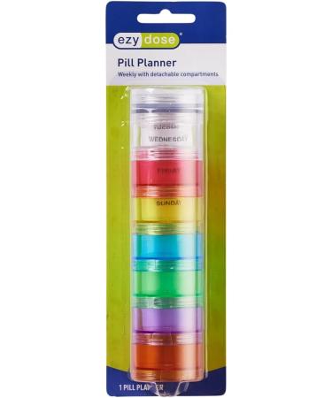 EZY DOSE Weekly Pill Case | 7-Day Medicine Planner & Vitamin Organizer | BPA Free Medium Detachable Compartments in Rainbow Colors - International Shipping Available - Buy Online on GoSupps.com