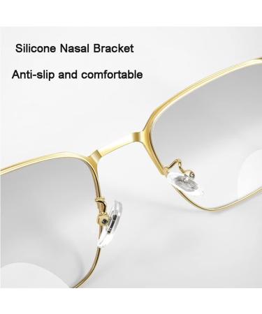 Lightweight Metal Frame Reading Glasses for Men | Anti Blue Light Rectangle Computer Visual Aid | Spring Hinges | 2.5X Magnification - Buy Online on GoSupps.com