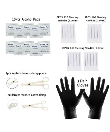 94PCS Mixed-Pack Piercing Kit: Stainless Steel Jewelry & Needles for All Body Piercings - Includes Tools & Alcohol Pads - Buy Online on GoSupps.com