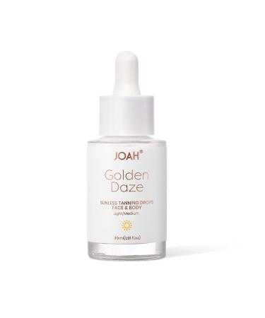 JOAH Self Tanner Sun & Seoul Golden Daze Sunless Tanning Drops Moisturizing Self Tanning for Face & Body Vegan & Cruelty-Free Light/Medium 30ml (1.01 Fl. oz.) Light Medium