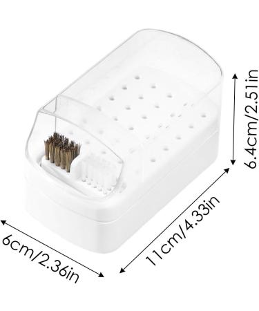 Nail Drill Bits Organizer 2 in 1 Nail Drill Bit Set & Holder - Anti-Splash Nail Bit Case 2 Brushes Included for Home Salon Use - Buy Online on GoSupps.com
