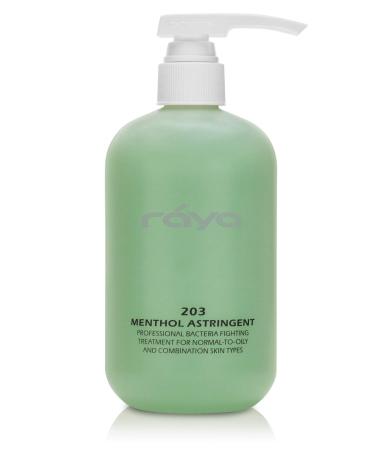RAYA Menthol Astringent 16 oz (203) | Effective Facial Toner for Combination and Partially Oily Skin Prone to Break-Outs | Helps Refine Tighten and Protect pH Balance | Cools Refreshes and Soothes 16 fl-oz