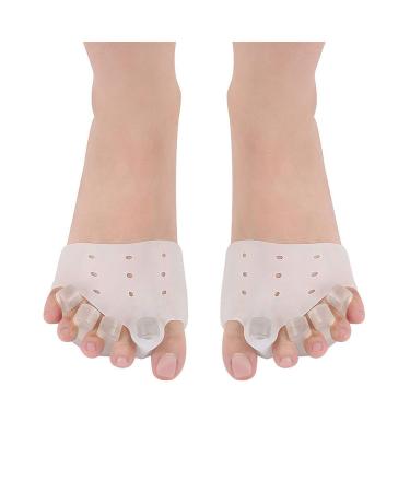 Gel Toe Separators Metatarsal Pad Forefoot Cushions for Pain Relief Women Men Gel Ball of Forefoot Support Pad Bunion Corrector Hammer Overlapping Toe Straightener for Yoga Walking Dancing (4 Pcs)