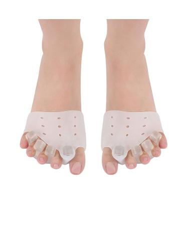 Gel Toe Separators Metatarsal Pad Forefoot Cushions for Pain Relief Women Men Gel Ball of Forefoot Support Pad Bunion Corrector Hammer Overlapping Toe Straightener for Yoga Walking Dancing (4 Pcs)