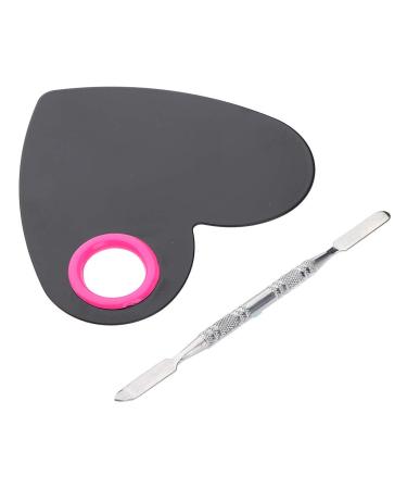 MagiDeal Heart Shaped Makeup Mixing Palette & Spatula Tool Kit - Black | Perfect for Color Mixing | International Shipping Available - Buy Online on GoSupps.com