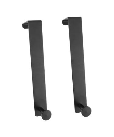 Housoutil 2pcs Door Hook Wall Mounted Clothing Rack Over Door Coat Hooks Door Back Hook No Punching Key Chain 21x4.5cm Black