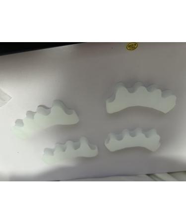 Silicone Toe Separators (2 Pair) - Toe Straighteners and Spacers for Curled, Overlapping Toes - Toe Stretcher for Toe Relief and Foot Restoration - White - Buy Online on GoSupps.com