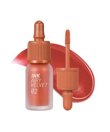 Peripera Ink Airy Velvet Lip Tint 02 Selfie Orange Brown 0.14 oz (4 g)
