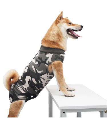 Dog Surgery Recovery Suit Medical Pet Shirt After Surgery Dog Cat Recovery Onesie (L Camouflage) L Camouflage