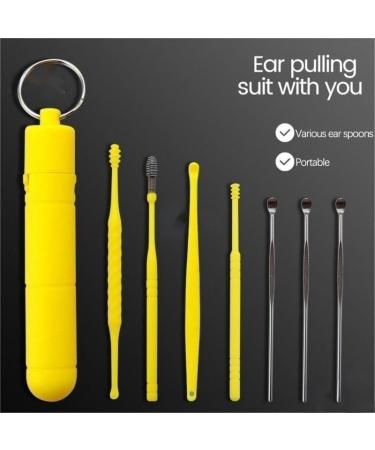 Portable Ear Cleaner Stainless Steel Ear Spoon Set Stainless Steel Ear Wax Remover Reusable Stainless Steel Ear Wax Remover Set Ear Wax Easily Removed Ideal for Personal and Home Use(Yellow) - Buy Online on GoSupps.com
