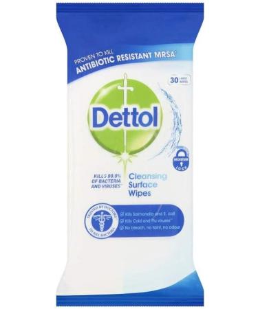 Dettol Anti-Bacterial Cleansing Surface Wipes - 30 Count (Pack of 1) - Buy Online on GoSupps.com