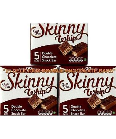 3X Skinny whip Double Chocolate Snack Bars. 5 Bars per Box
