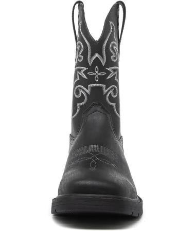 Canyon Trails Men's Square Toe Cowboy Boots | Embroidered | Durable Western Work Rodeo | Size 10 | Black - Buy Online on GoSupps.com