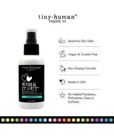 Work it Out Baby Massage Oil - Fragrance Free Gentle & Soothing for Calming Bonding Moments - Buy Online on GoSupps.com