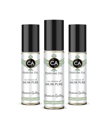CA Perfume Impression of T. Ford Musk Pure For Women Replica Fragrance Body Oil Dupes Alcohol-Free Essential Aromatherapy Sample Travel Size Concentrated Long Lasting Attar Roll-On 0.3 Fl Oz-X3