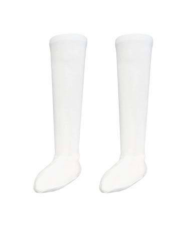 Edenswear Zinc-Infused Long Tube Socks for Babies with Eczema - Wet Wrap Therapy (6 Months White) Whites 6 Month
