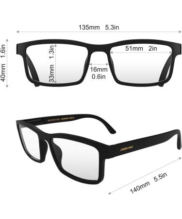 Buy Stylish London Mole Glasses | Unisex Rectangular Reading Glasses with Feder Hinges | Eco-Friendly Recycled Matt Black 1.5x - Buy Online on GoSupps.com