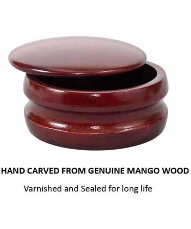 Parker Safety Razor Dark Mango Wood Shaving Soap Bowl - High Lustre Finish - Buy Online on GoSupps.com