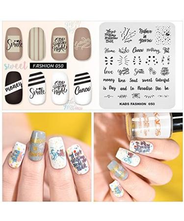 Nail Stamping Plate Fashion Party Letters Words Dots Drop Theme Multi-Pattern Stamp Print Image Stamp Template Nail Art for Nail Design 4# - Buy Online on GoSupps.com