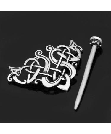 2 Pcs Viking Celtic Knot Hair Clips - Alloy Hair Sticks for Women & Girls - Silver Long Hair Accessories - Buy Online on GoSupps.com
