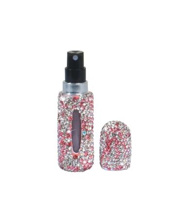 5ml Mini Perfume Refill Bottle Sub Bottling Glitter Diamond Fine Mist Spray Bottle Suitable for Travel Portable Refillable Makeup Perfumery(Pink)