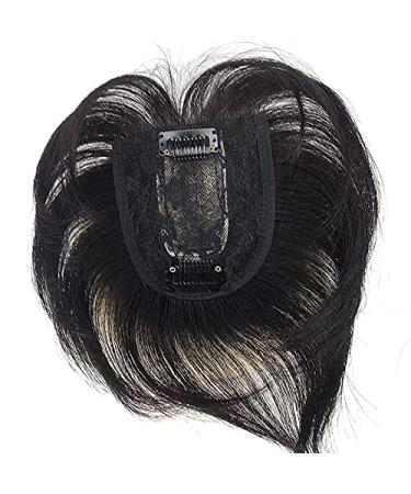 Anemone Real Human Hair Topper Bangs for Mild Hair Loss (1B) - 6 Clip-in Hairpiece for Women and Men - Buy Online on GoSupps.com