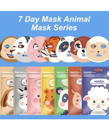Husalsea 7 pieces of animal masks calming moisturizing clarifying and oil regulating Face masks with animal membrane Funny - Buy Online on GoSupps.com