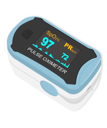Pulsoximeter easy home oximeter finger pulseximeter for measuring the oxygen saturation (SPO2) heart rate and PI rotatable OLED display with batteries portable converting band and nylon bag blue - Buy Online on GoSupps.com