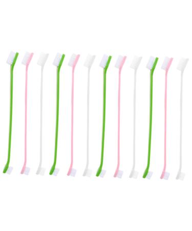 Levemolo 12pcs Double Head Dog Toothbrush Dog Oral Cleaning Toothbrush Cat Toothbrush and Toothpaste Pet Pp