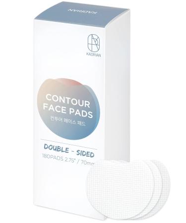 KADRIAN Contour Facial Pads - Lint Free - for Makeup Remover and Toner - Rayon face Pads for Toner and cleasing - Rayon not Cotton Balls - Better Than exfoliating Cotton Rounds for face (180 Pads)