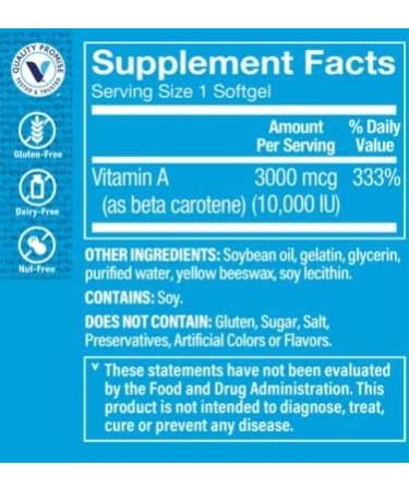 The Vitamin Shoppe Beta-Carotene 3,000 MCG Softgels - Vision & Immune Health Support - Buy Online on GoSupps.com