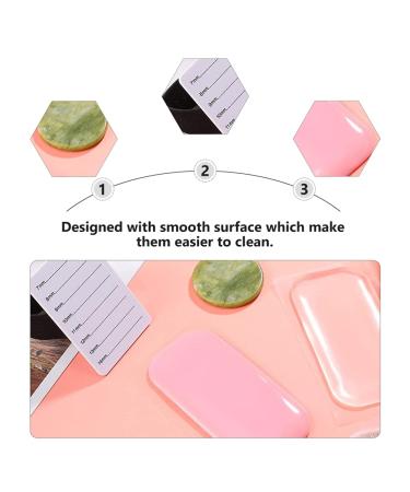 Eyelash Grafting Pad Set - 4pcs Silicone Lash Tray Holder for Extensions | Jade Stone Hand Plate Kit - Buy Online on GoSupps.com