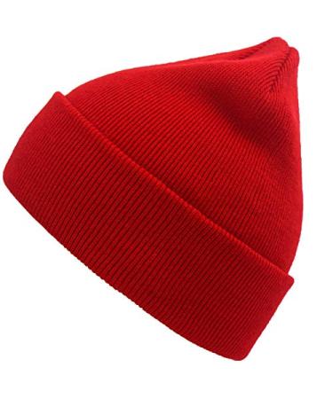 MaxNova Slouchy Beanie Cap Knit hat for Men and Women Red