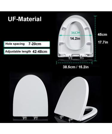 Elongated Toilet Seat Soft Close Quick Release Design Urea Formaldehyde Heavy Duty Toilet Seats Non-Slip Seat V Shape White Little Surprise - Buy Online on GoSupps.com