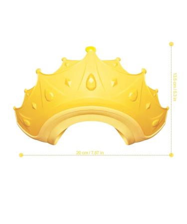 AZXIVIZ Baby Shower Cap - Soft Silicone Bathing Crown Hat for Kids - Adjustable, Safe & Protects Eyes and Ears from Shampoo - Yellow (6 Months to 12 Years) - Buy Online on GoSupps.com