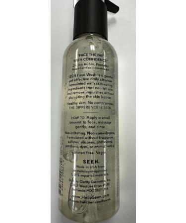 SEEN Face Wash - Fragrance Free Non-Comedogenic & Dermatologist-Developed for Sensitive Eczema & Acne Prone Skin - Shop Worldwide - Buy Online on GoSupps.com