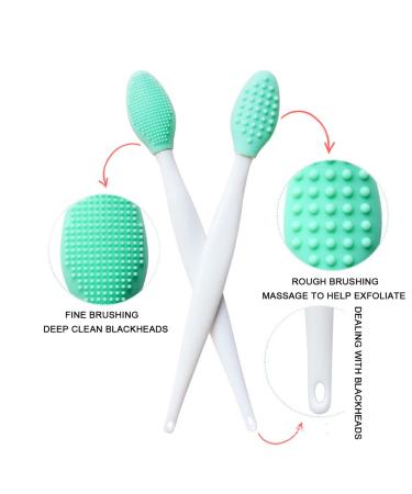 Androxeda 6-Piece Silicone Peeling Lip Brushes Set | Double-Sided Soft Lip Tools for Smooth Full Lips | Available in Blue Red Pink Green Purple Yellow - Buy Online on GoSupps.com
