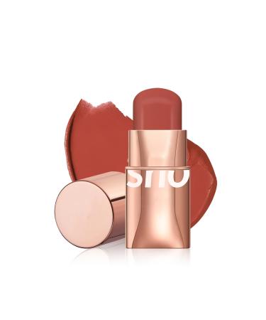 Blush Stick - Cream Blush - Waterproof Long-lasting 3-in-1 Multi-Use Blusher Contour for Lip Cheek Eye - Moisturize and Blendable Blush for Nature Look - Easy to use (02 Red Fervor)