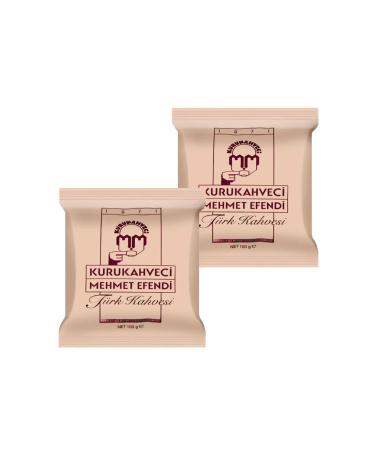 Mehmet Efendi Turkish Coffee - Medium Roast 100% Natural Grind for a True Turkish Delight (100g 2 Pack)