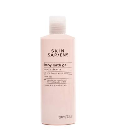 SKIN SAPIENS Gentle Baby Bath Gel with Oat 98% Natural Ecocert Cosmos Unperfumed Baby Wash Cruelty Free and Vegan Skincare for Sensitive Skin 300 ml