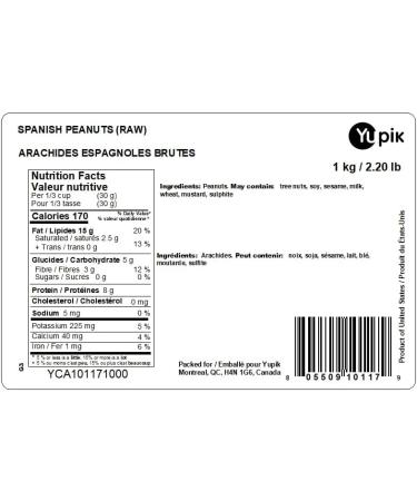 Yupik Spanish Peanuts Skinless 1Kg High in Fiber Healthy Snack Protein Snacks Source of Fiber Low in Carb Cholesterol-Free Healthy Snacks 1 kg (Pack of 1) - Buy Online on GoSupps.com