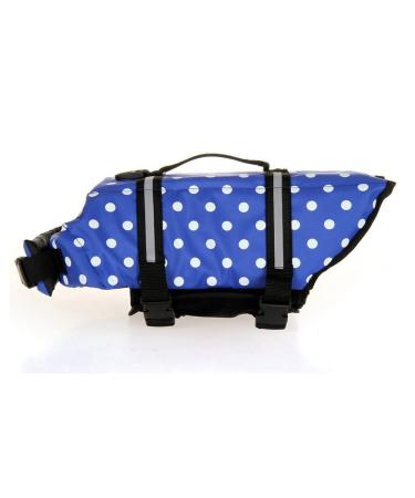 Shtgoi Dog Chest Reflecting Rescue Annoy for Dogs With Rescue Hands Pets Pets Wowers Wall Proper Puppies Safety Swimming Suits Dog West For Swimming Boat Riding Water Blue Dunkeled Blue Spotted XX