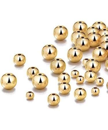 Gold Beaded Spacer Beads - 1200pcs Smooth Round Beads for Bracelet Making - 4mm, 6mm, 8mm - Buy Online on GoSupps.com