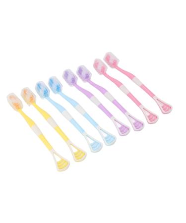 Ververt Touch tongue scraper toothbrush tongue scraping toothbrush 8 pieces flexible long handle tongue cleaner for adults and children oral care prevents vomiting
