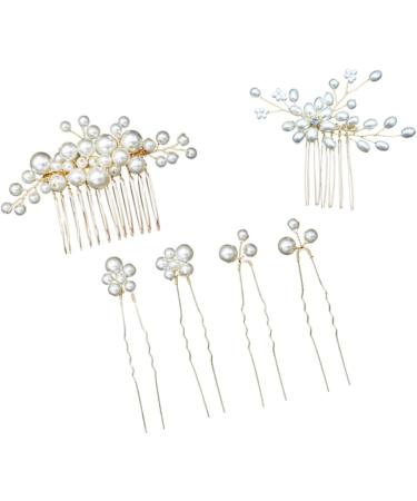 FRCOLOR Set of 6 Bridal Hair Comb Wedding Hair Accessories Wedding Headpiece Pearl Hair Clips Hair Pin Hair Clip Tiara Headpiece for the Bride Manual Set - Buy Online on GoSupps.com