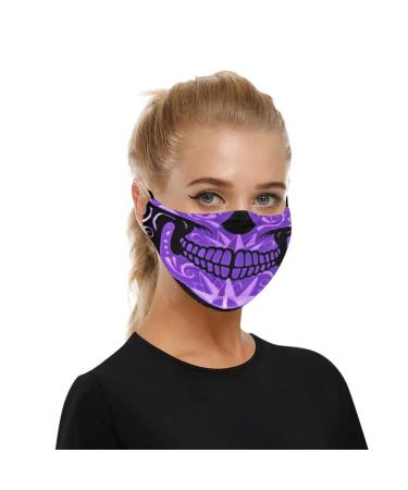 ZLUU 1PC Halloween Adults Protective Face Mask Personalized Patterns Face Cover Safe Skin Friendly Face Sheild Washable Reusable Adult's Adjustable Windproof Reusable Printed Face Halloween Cotton Mask