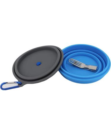 Mr. Peanut's Collapsible Silicone Camping Bowl with Lid & Fork - Portable Outdoor Dining Essentials - Buy Online on GoSupps.com