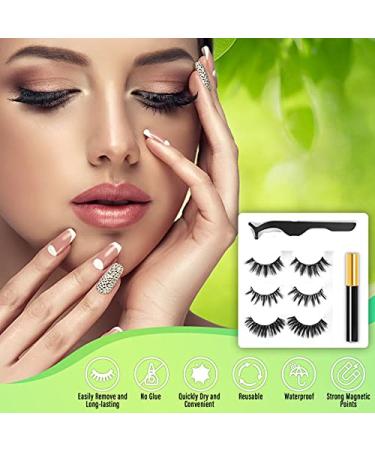 EARLLER 6D Magnetic Eyelashes with Eyeliner Kit - Reusable Mink Lashes, Long & Natural Look, No Glue Needed - 3 Pairs - Buy Online on GoSupps.com